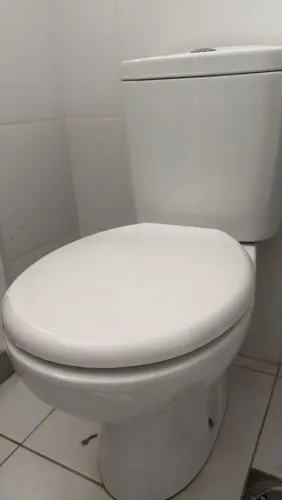 Vaso sanitário com caixa acoplada(ROCA)+ assento almofadado + bancada com Cuba + torneira