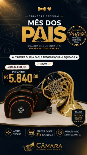 Trompa Dupla Eagle TPA680 Fa/Sib - Laqueada - Nova  -Aceito trocas - Parcelo 21x
