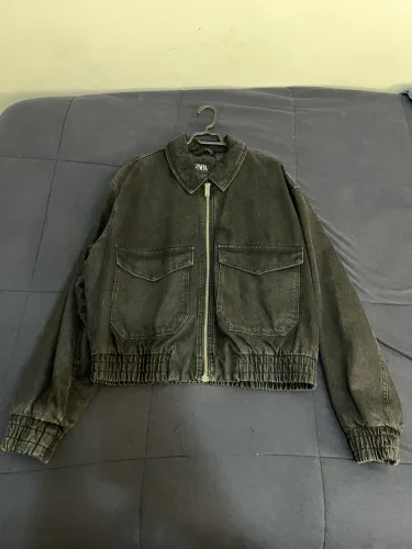 Jaqueta jeans zara boxy acolchoada