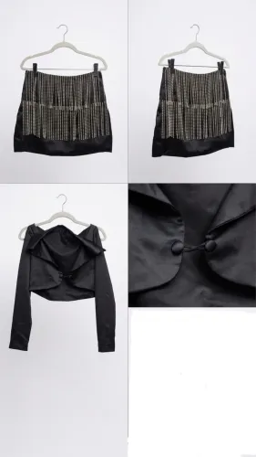 Conjunto de saia e blasé com manga usado apenas uma vez( saia com detalhes de strai )