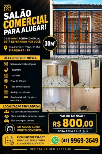 Salão comercial para alugar