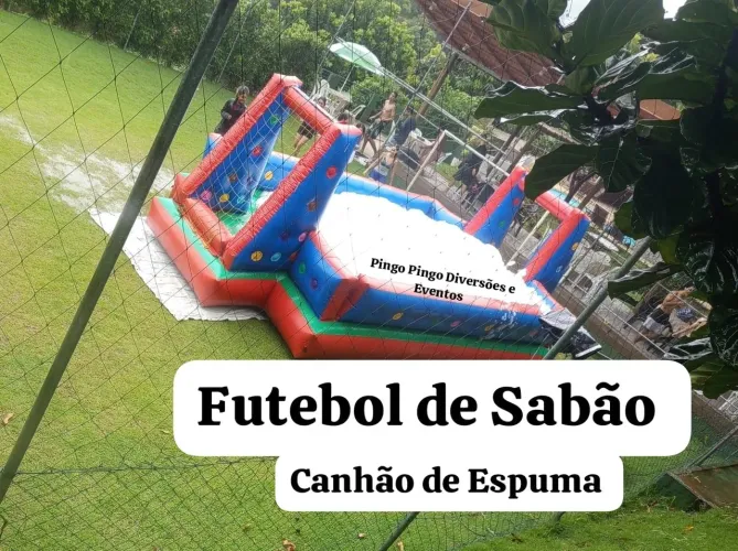 Futebol de sabão,Pula pula, Canhão de Espuma, temos brinquedos para todas idades