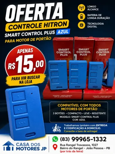 CONTROLE PARA MOTOR DE PORTÃO DE GARAGEM HITRON SMART CONTROL PLUS AZUL