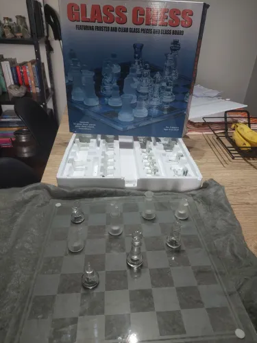 Jogo de Xadrez em vidro