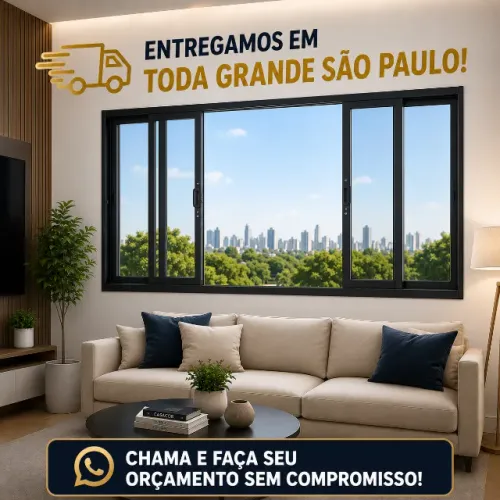 janela 120x200 com 4 folha sem grade preta linha modular