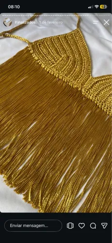 Cropped crochê dourado