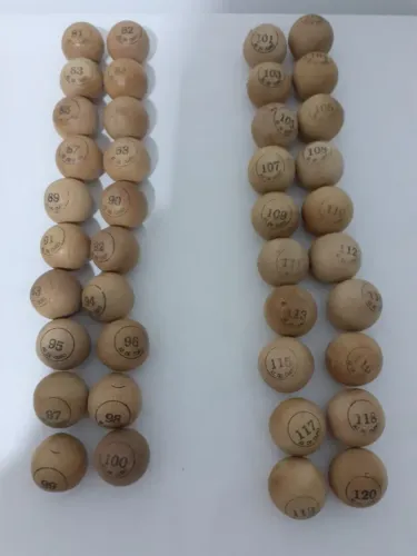 Bolinhas de madeira numeradas 1 - 120