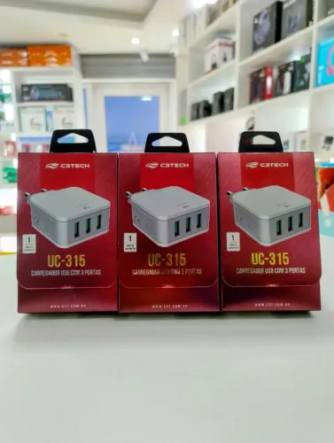 Carregador C3Tech 3 USB 3,1A Atacado