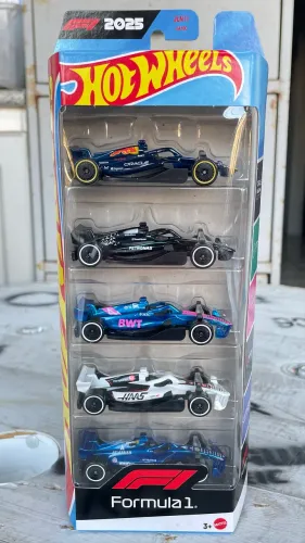 Carrinhos F1 2025 Hot wheels pack com 5 miniaturas