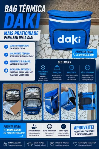 ? Bag de Entrega Térmica Daki - Ótimo Estado!