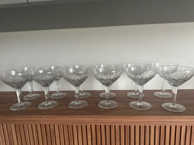 Taças de champagne de cristal