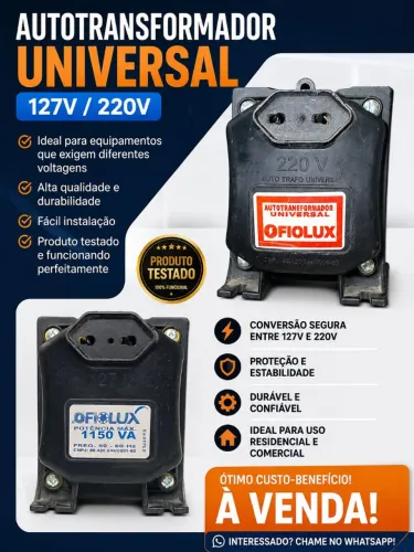 AUTOTRANSFORMADOR UNIVERSAL FIOLUX 127V/220V