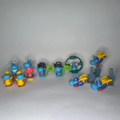 10 Miniaturas Kinder Ovo Hipopótamos The Happos Family
