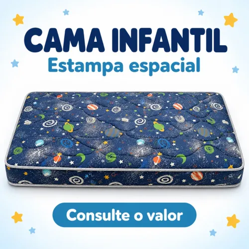 CAMA INFANTIL COM ESTAMPA ESPACIAL