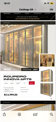 Roupeiro innova 6 portas