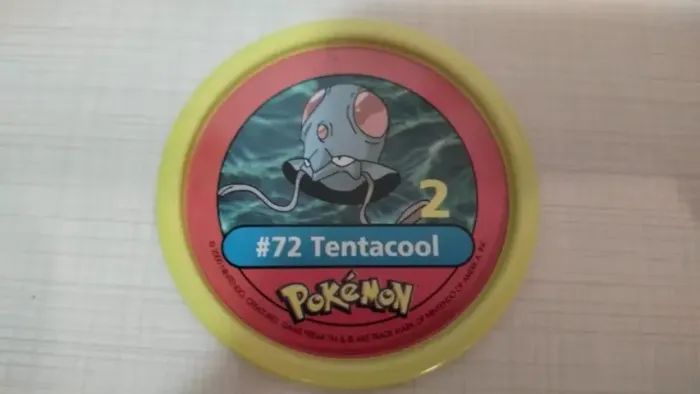 Tazos Estrela Pokémon Pokemetal #72 Tentacool