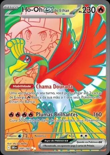 (EM INGLES) Carta Pokemon Ho-Oh ex do Ethan (209/182)