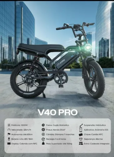 Bike elétrica Inox modelos V20 e V40