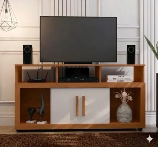 Rack Modena  para tvs de ate 50 polegadas com rodizios 