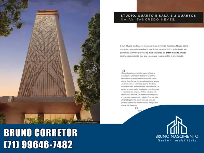 APARTAMENTO QUARTO E SALA 29M² NO CAMINHO DAS ÁRVORES - ART STUDIO TANCREDO