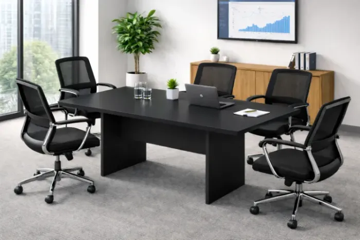 Mesa de Reunião Escritório 0,75x2,00x1,00cm (PRETA) MEGA OFERTA!