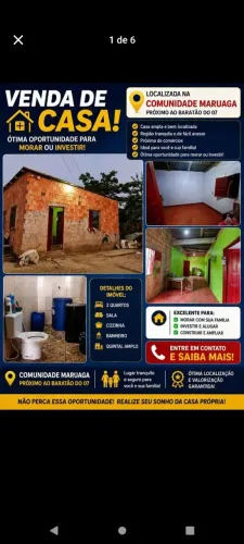 Vende-se esta casa 50.000 mil próximo à cachoeira do maruaga 