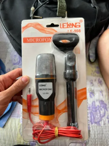 microfone lelong le-908 com tripé e cabo