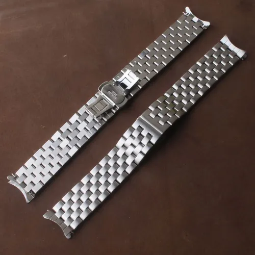 Pulseira pilot 22 mm aço fecho deployante, seiko, San martin, pagani,