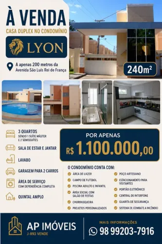 Vendo casa condomínio LYON