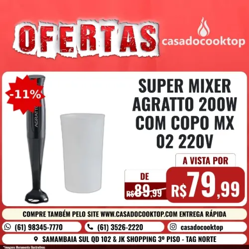 SUPER MIXER AGRATTO 200W COM COPO MX-02 220V