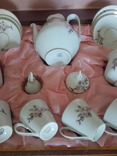 Jogo de café antigo porcelana Real na caixa