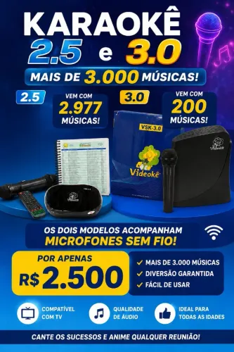 vendo dois karaokê 3.0 e 2.5 com mais de 3.000 músicas os dois nacionais e internacionais