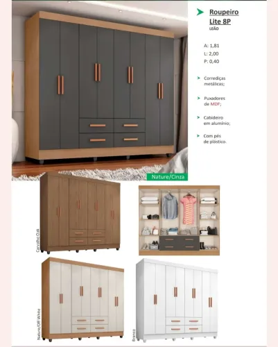 Guarda roupa Lite 8P