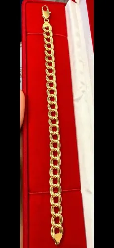Pulseira de ouro 18k elos joia italiana 9.1g