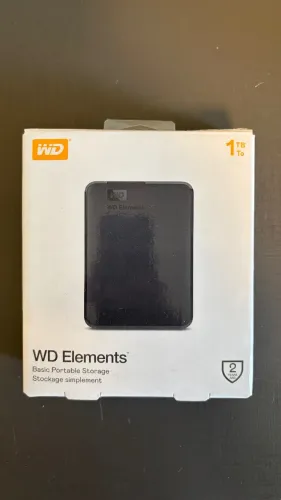 HD Externo 1TB USB 3.0 WD Elements Preto Compacto Para PC