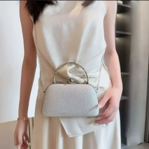 Bolsa clutch prata festa casamento