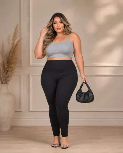 Calça legging flanelada