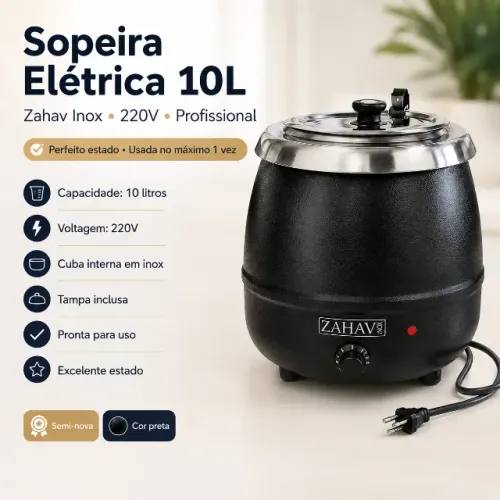 Sopeira Elétrica Zahav 10L 220V Profissional - Usada 1 vez