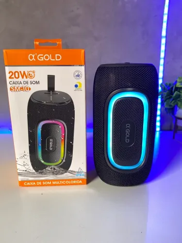 Caixa de som com Led nova
