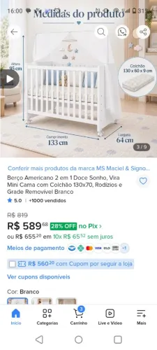 Berço mali branco