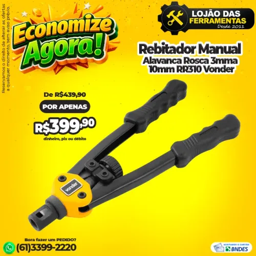 Rebitador Manual Alavanca Rosca 3mma 10mm RR310 Vonder