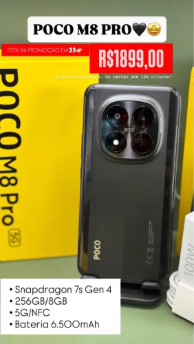 CELULAR POCO M8 PRO 5G NFC 256GB+8GB RAM NOVO ENTREGA RÁPIDO