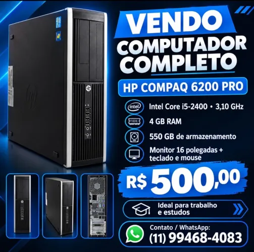 VENDO COMPUTADOR COMPLETO - HP COMPAQ 6200 PRO