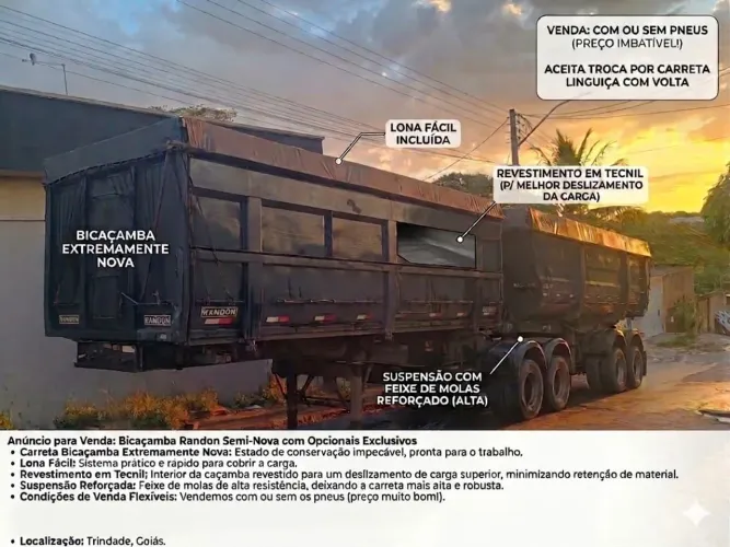 Bicaçamba Randon 2019/2020 Semi-Nova / Aceito troca por carreta Linguiça-Boiadeira<br>
