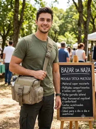Bolsa Tática Transversal Invictus - Nova / Na Etiqueta + Porta Garrafa