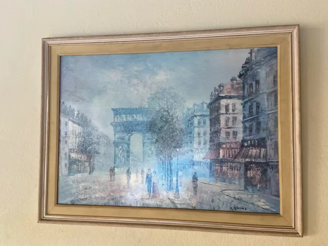 Quadro com gravura paisagem urbana