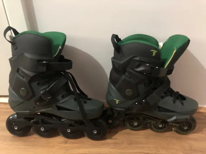 Patins In-line Traxart Revolt Verde/Preto Hardboot - Usado Apenas 1 Vez!