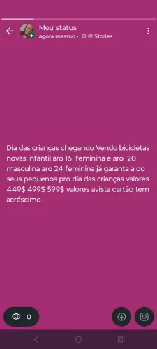 Mês das crianças bicicleta infantil