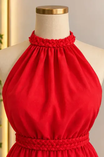 VESTIDO VERMELHO ELEGANTE