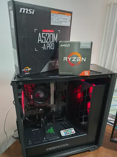 Gabinete para pc gamer ryzen 5600G+ 16ram ddr4+ ssd512